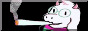 Gif of ralsei from deltarune smoking a blunt.
